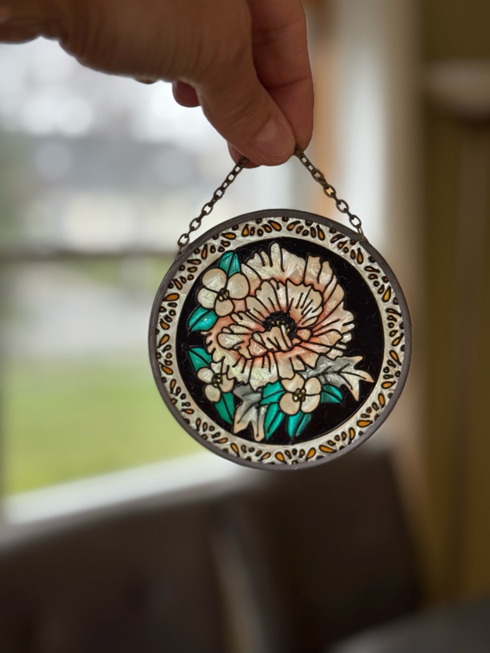 Floral Stained Glass Suncatcher